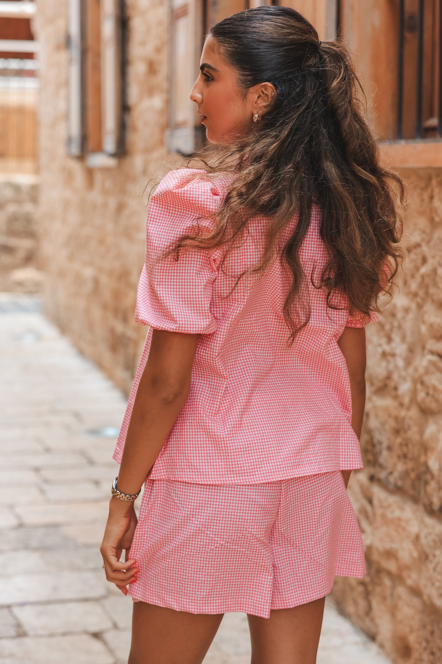 Pink Gingham Shorts