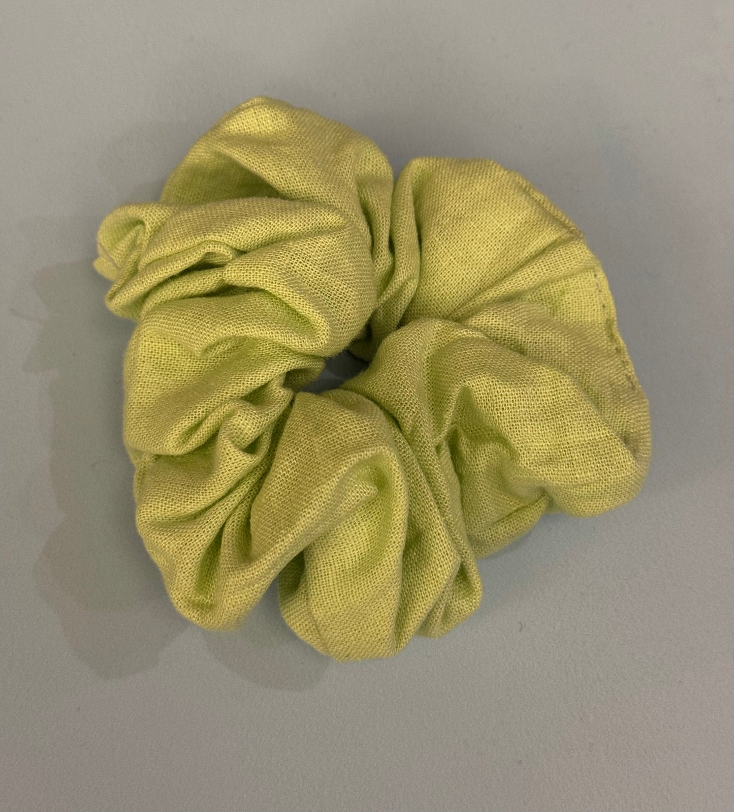 Light Green Linen Scrunchie