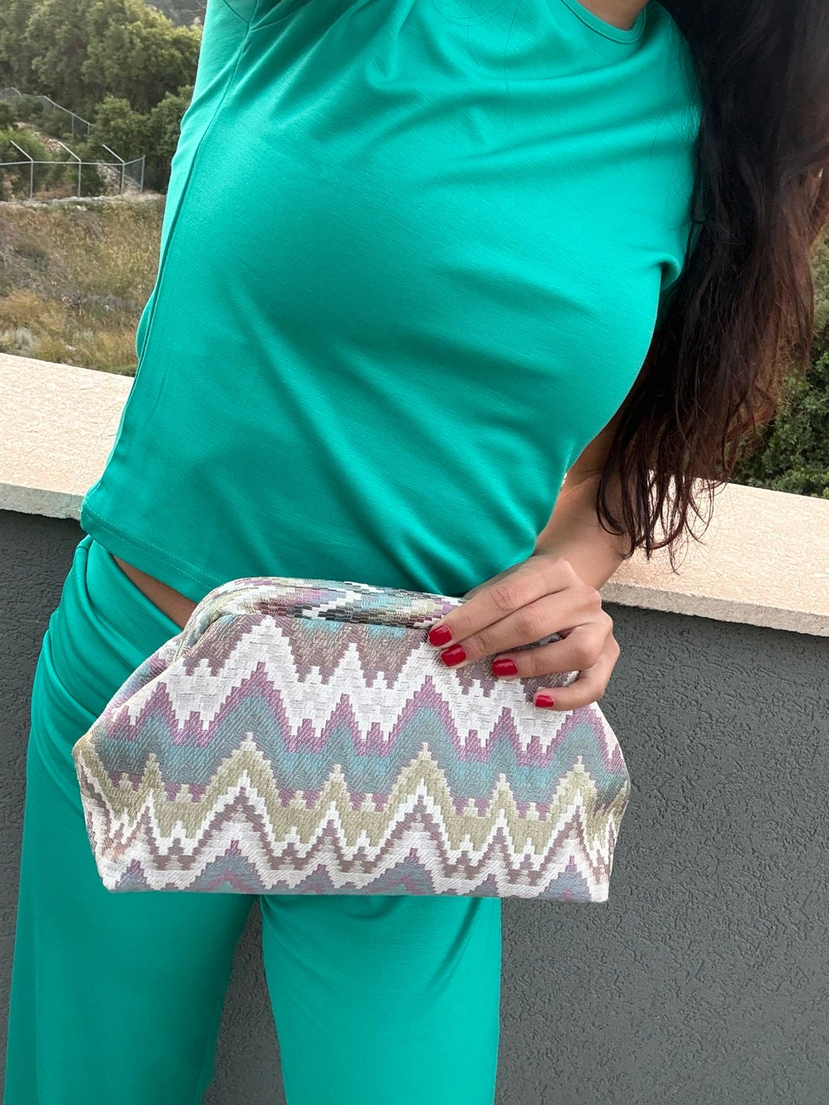 Mediterranean Mist Clutch - Medium Size