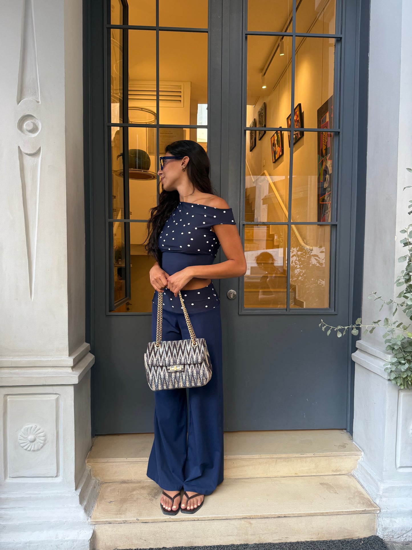 Monaco Navy Dot Set