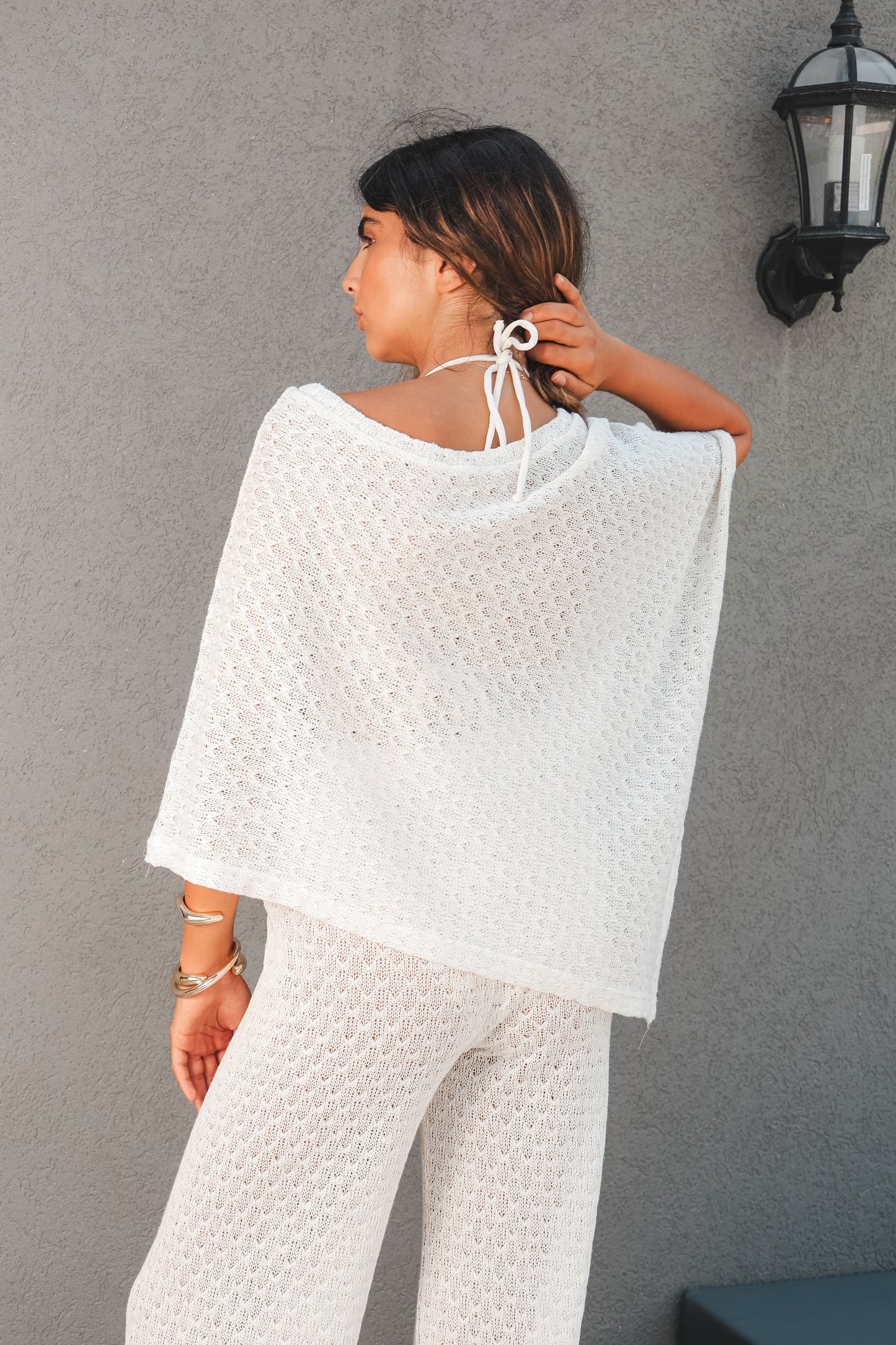 White Poncho Set