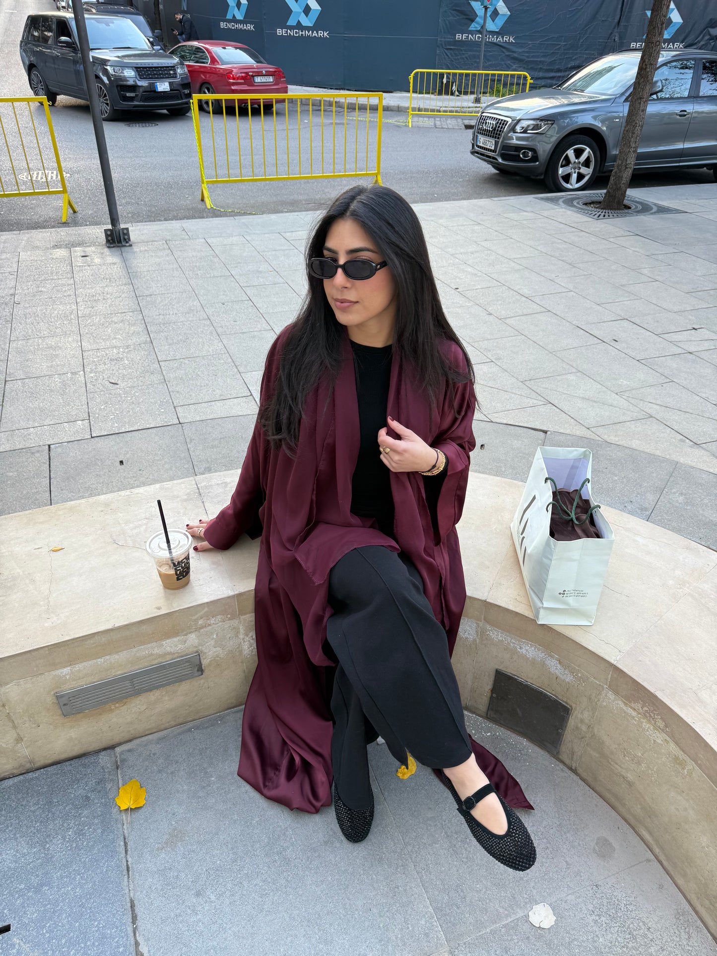 Cherry Satin Abaya