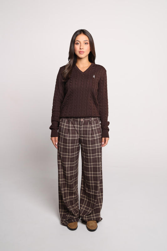 The Heritage Plaid Trousers - Coffee