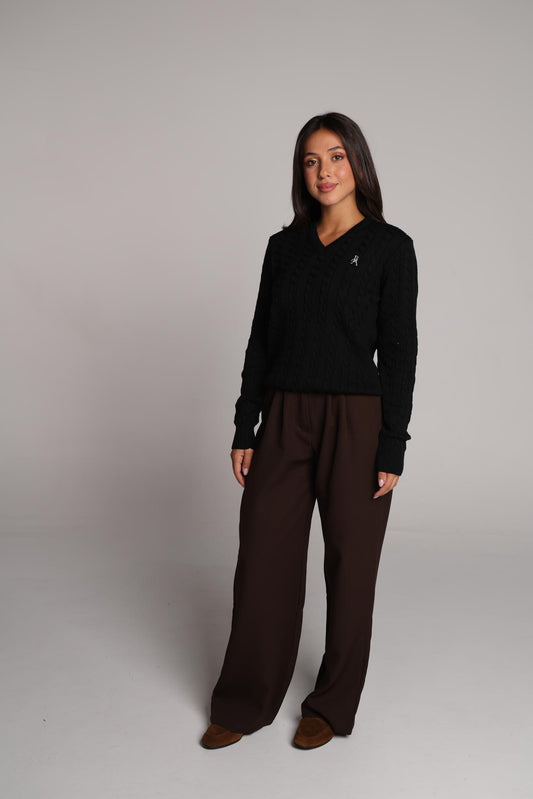 Margot Cable - Knit Sweater - Black