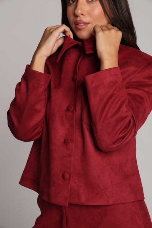 Wine Suede Jacket