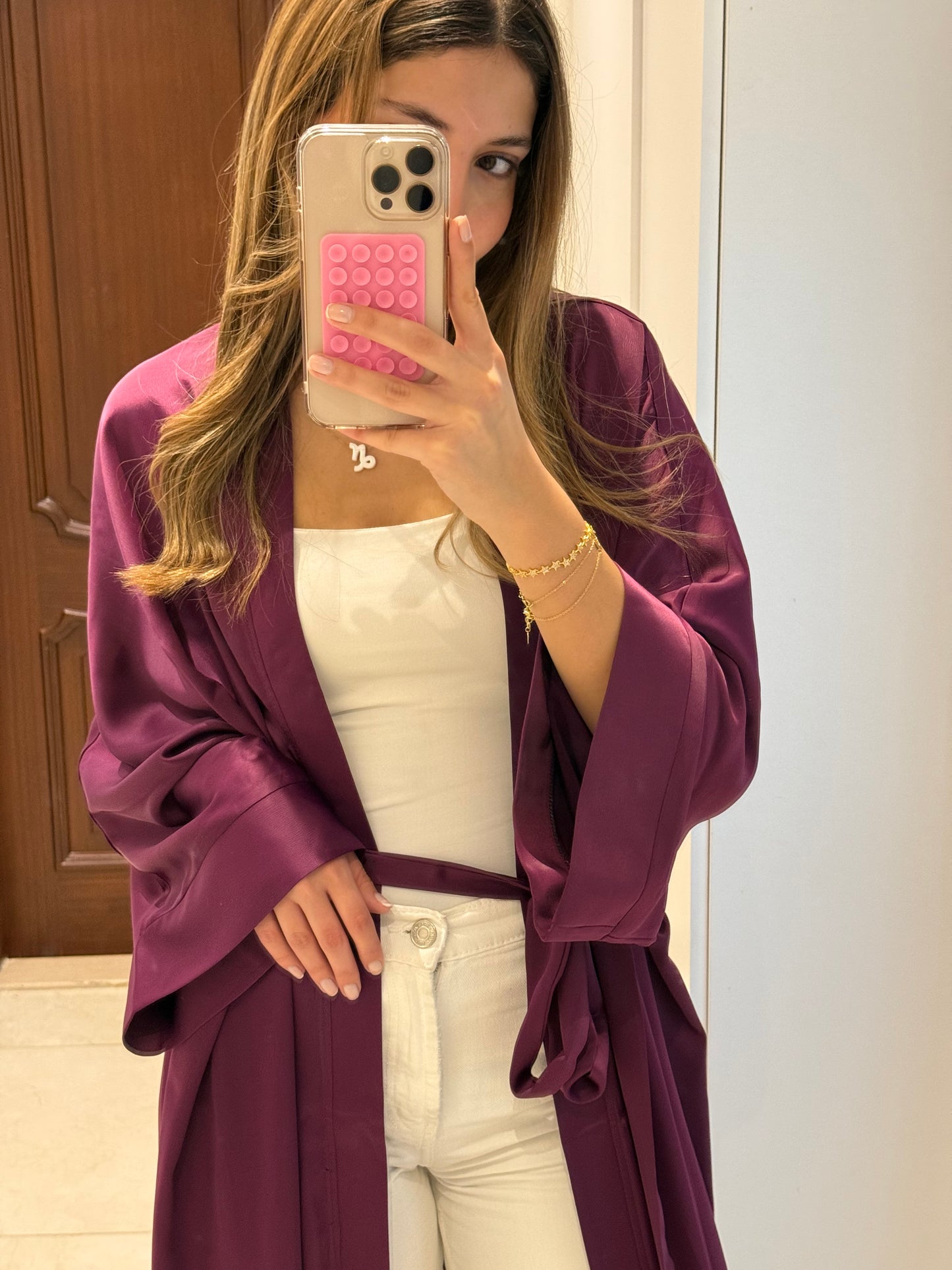 Purple Satin Abaya