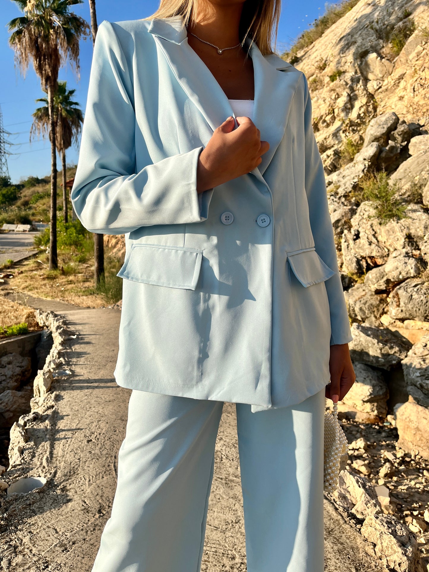 Baby Blue Blazer Set