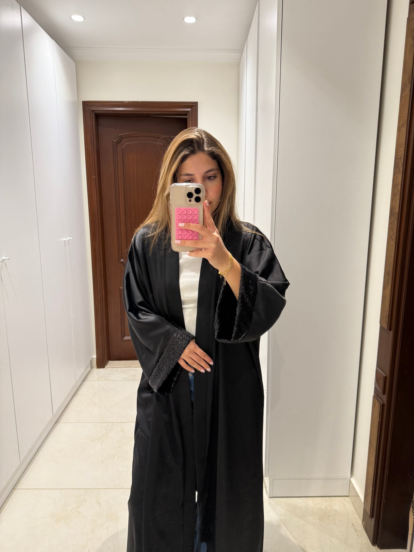 Black Satin Abaya