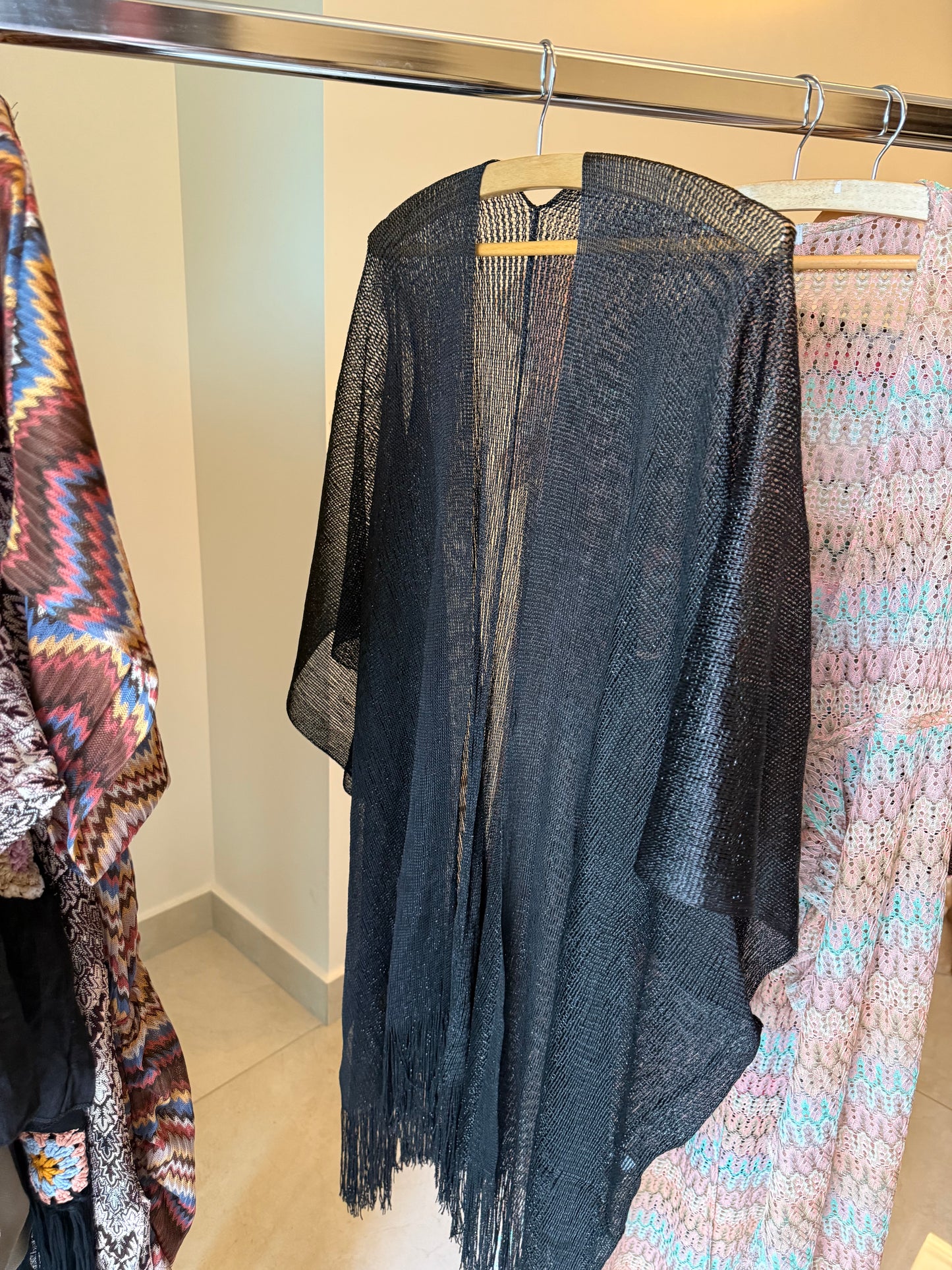 Black Fringes Kimono
