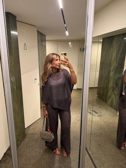 Brown Poncho Set
