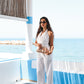 Signature White Linen Halter Top