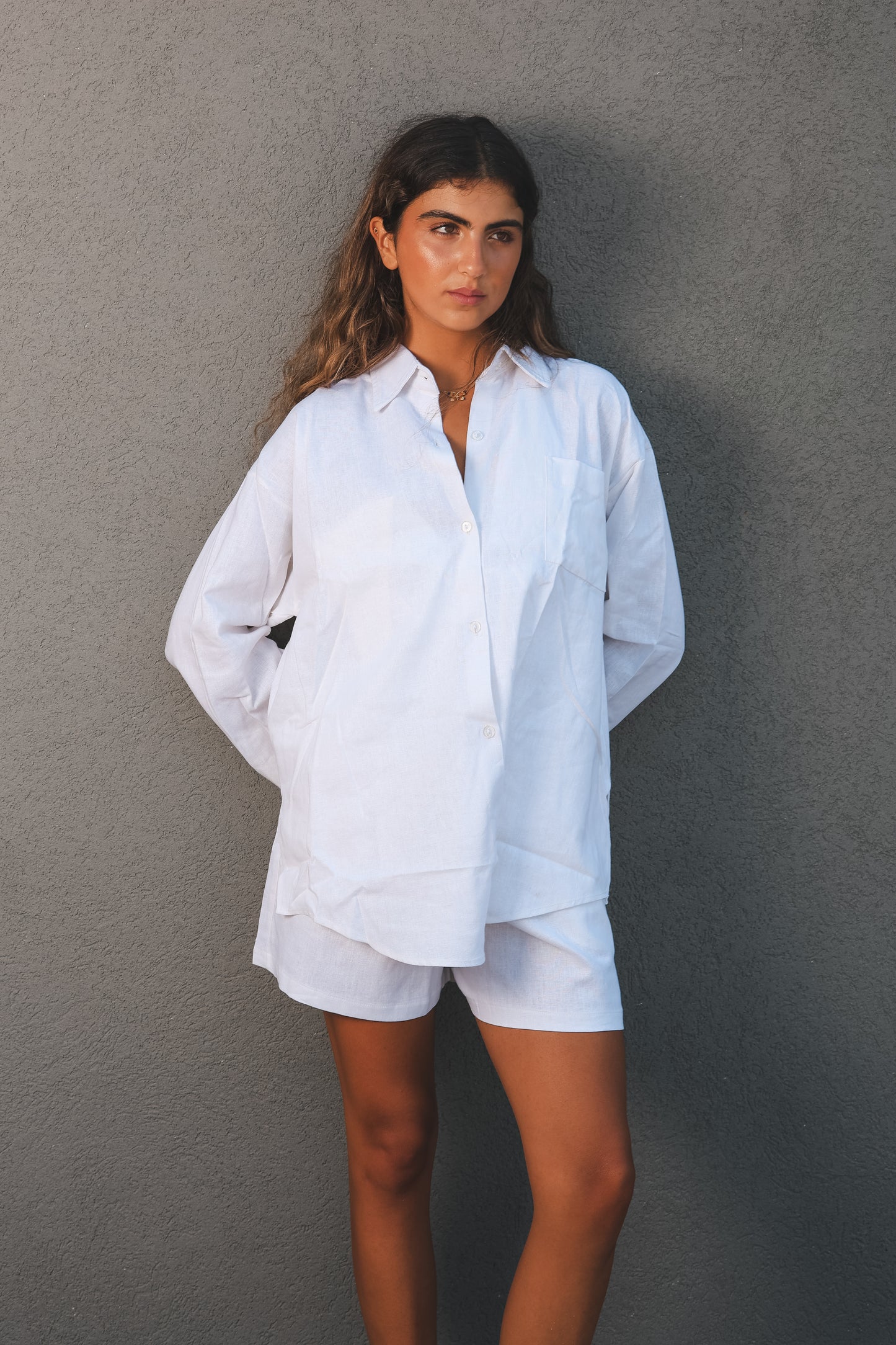 White Linen Shorts