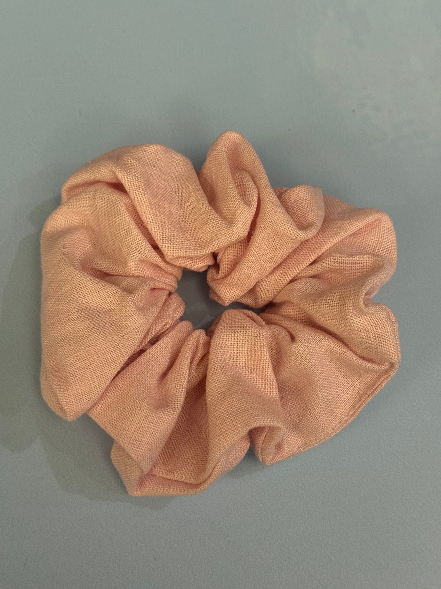 Pink Linen Scrunchie