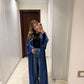 Navy Satin Abaya
