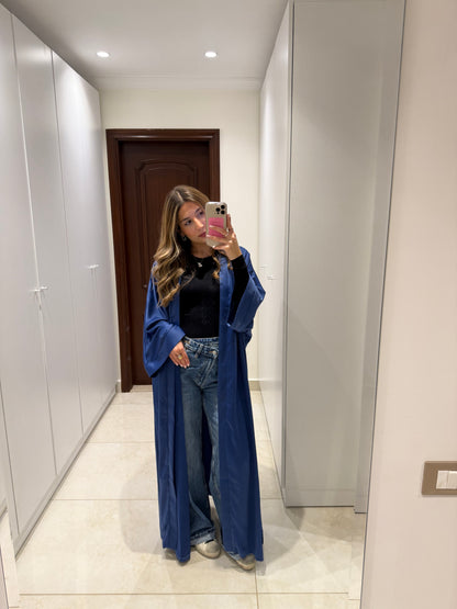 Navy Satin Abaya