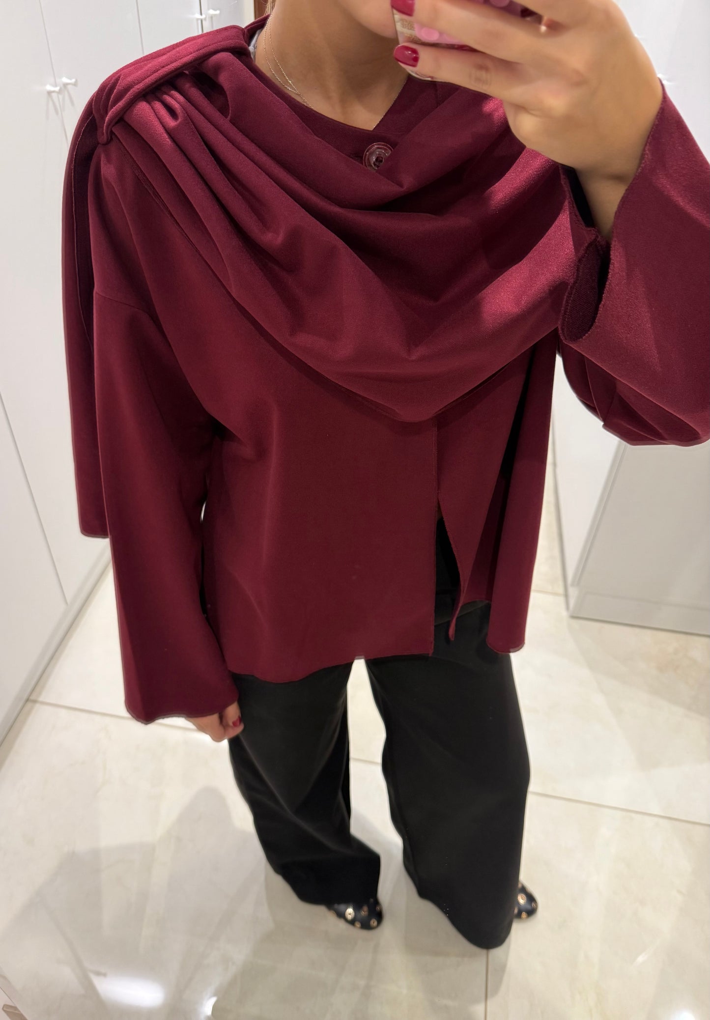 Camille Scarf Jacket - Bordeaux