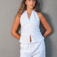White Linen Halter Top