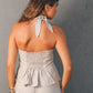 Beige Linen Halter Top