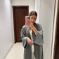 Light Blue Satin Abaya