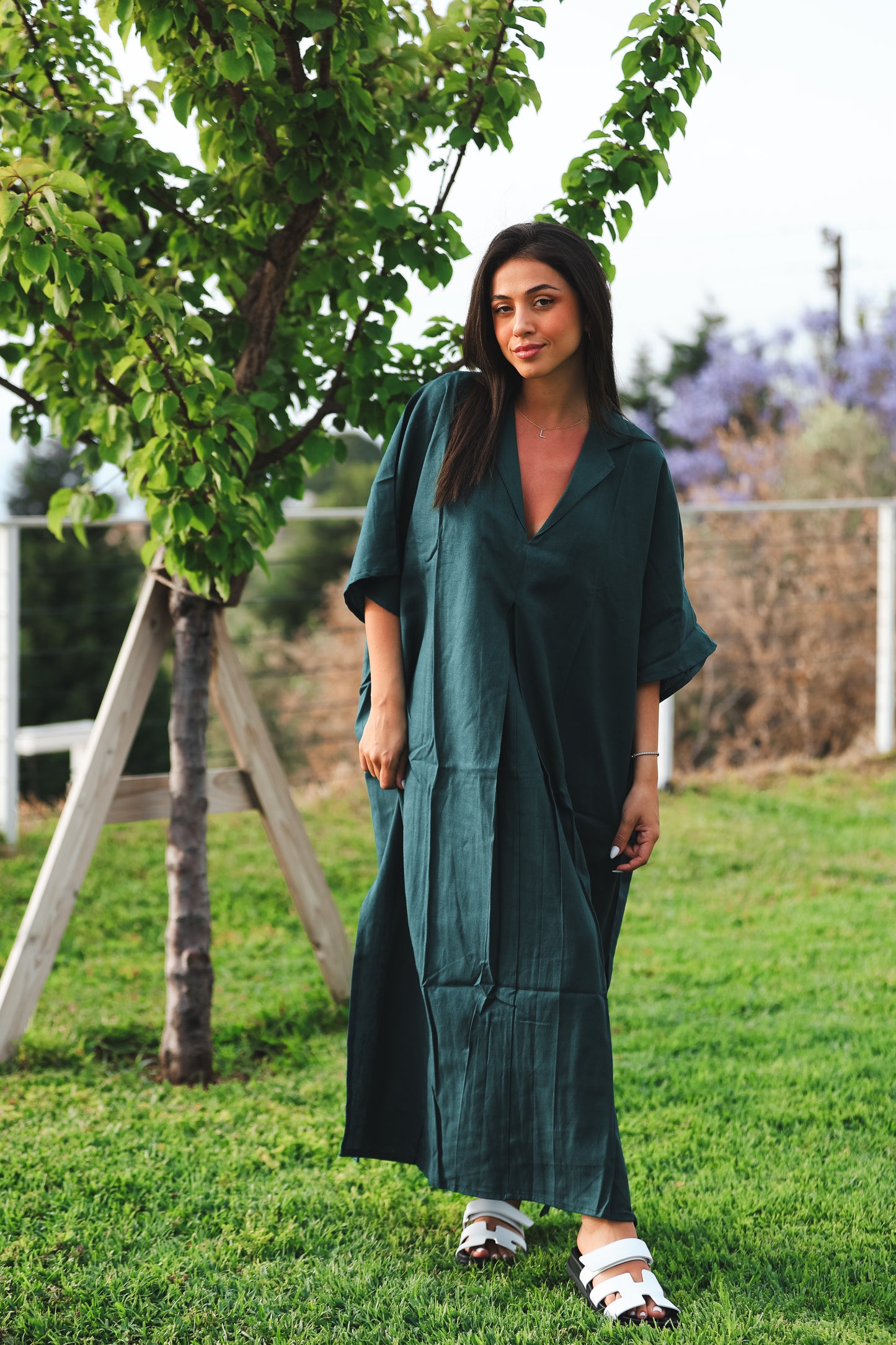 Green Linen Tunic Dress