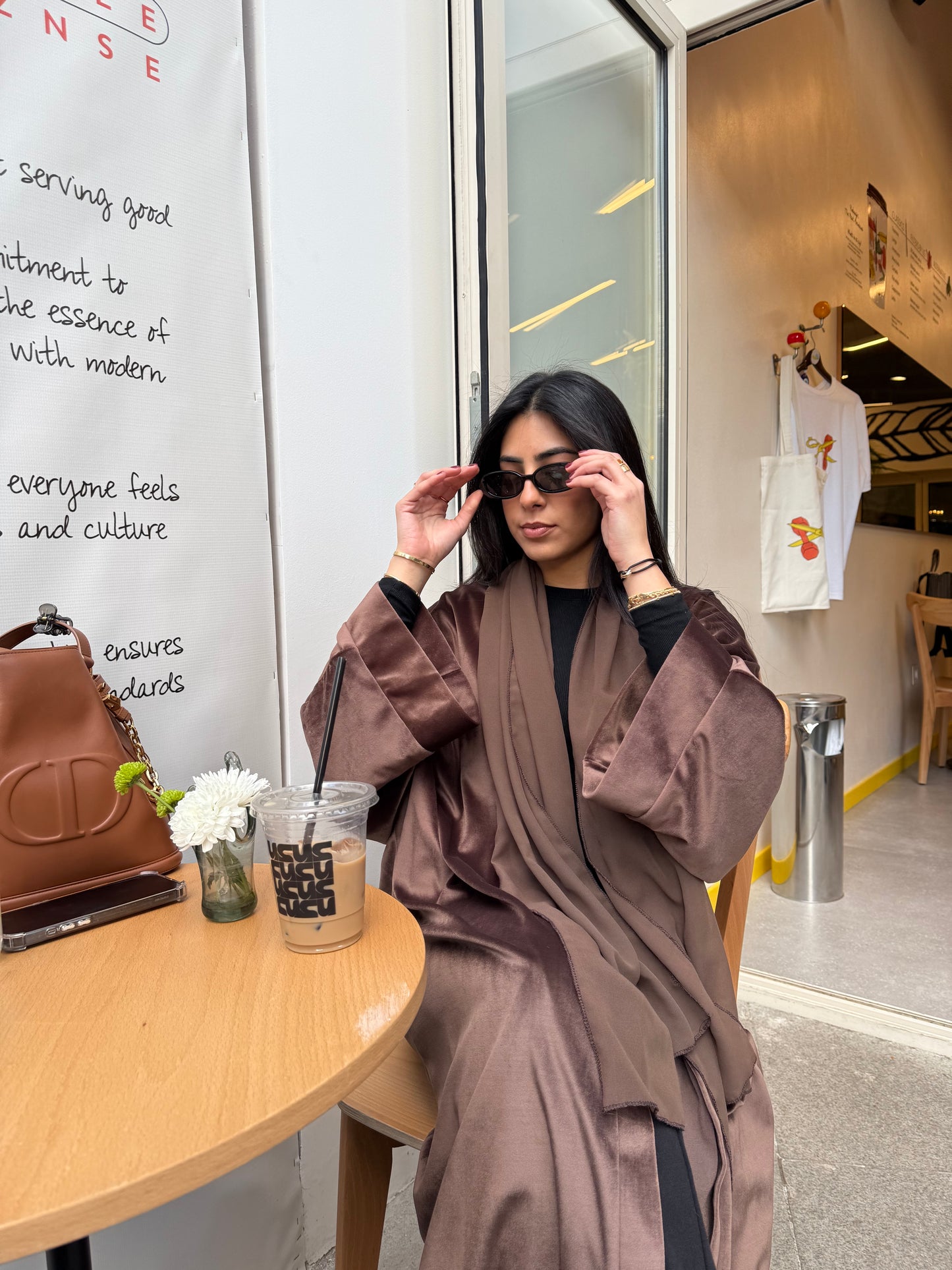 Brown Velvet Abaya