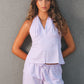 Purple Linen Halter Top