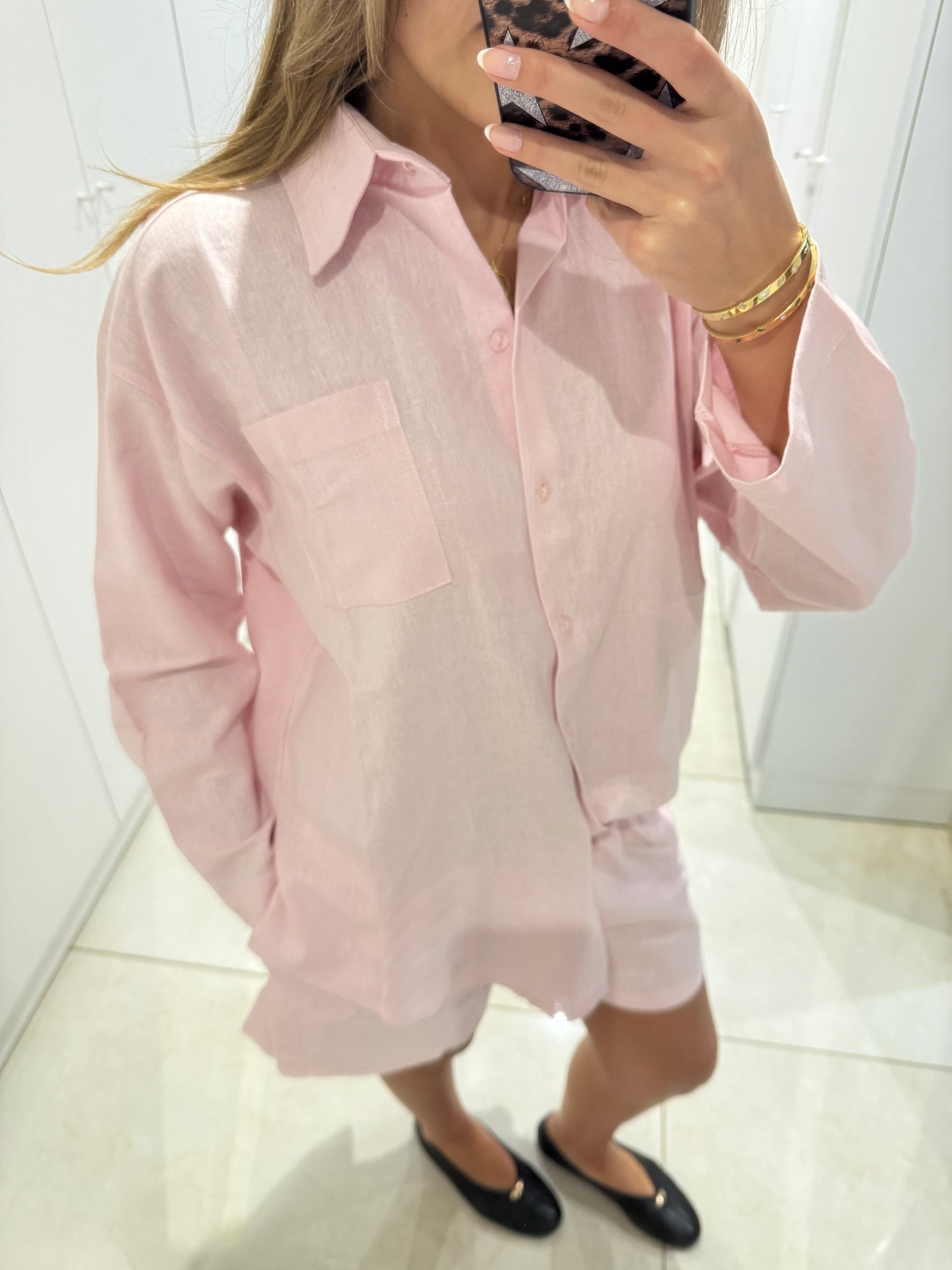 Signature Pink Linen Chemise
