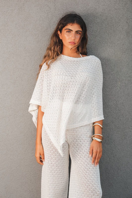 White Poncho Set