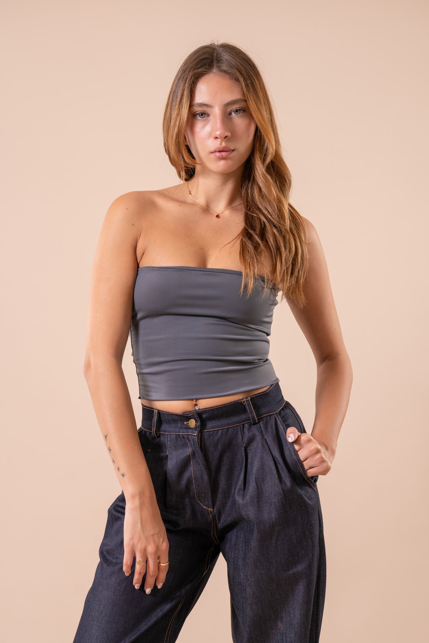 Grey Tube Top