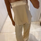 Champagne Muse Strapless Satin Set