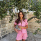 Pink Puffy Gingham Top
