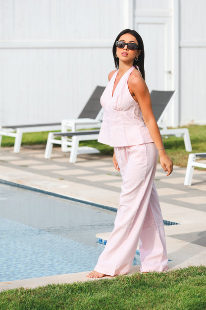 Signature Pink Linen Pants