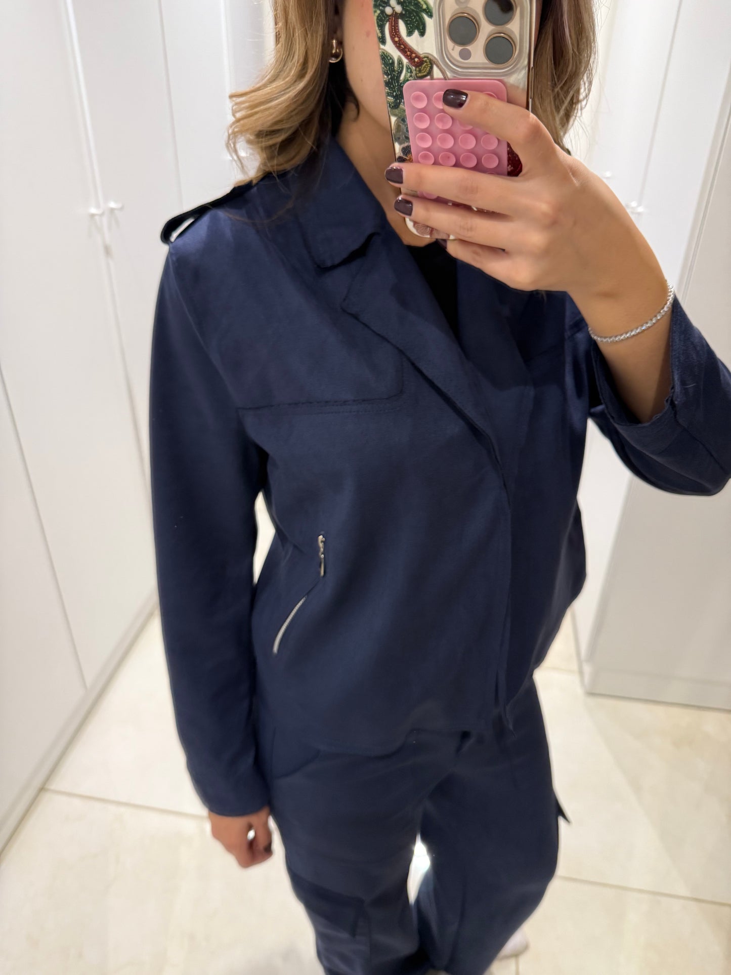 Midnight Rum Biker-Style Suede Jacket