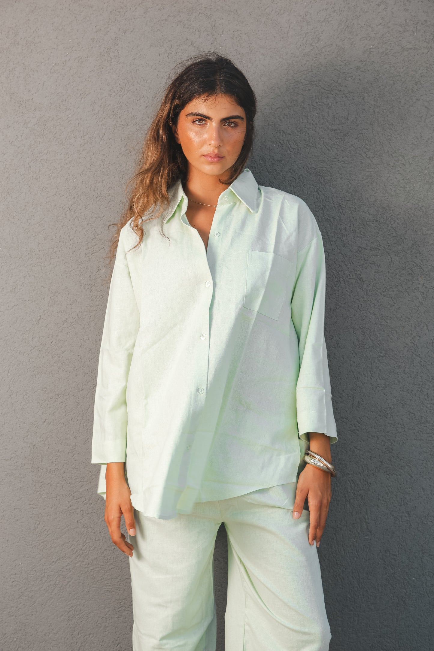 Light Green Linen Chemise