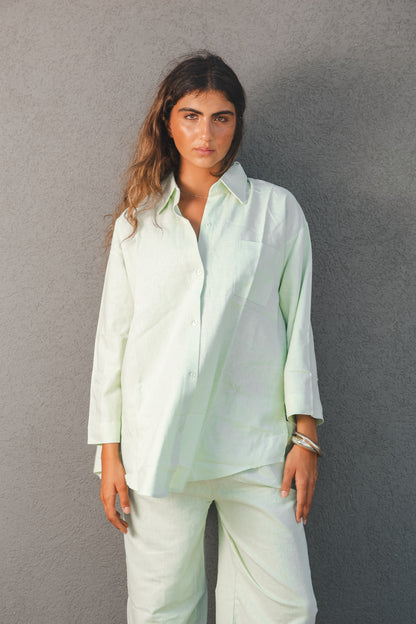 Signature Light Green Linen Chemise