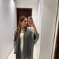 Light Blue Satin Abaya