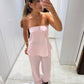 Strapless Pink Top