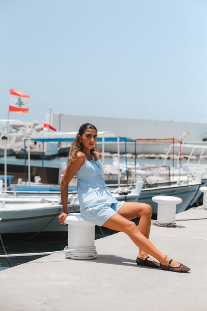 Blue Gingham Shorts