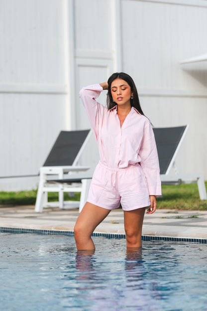 Signature Pink Linen Chemise
