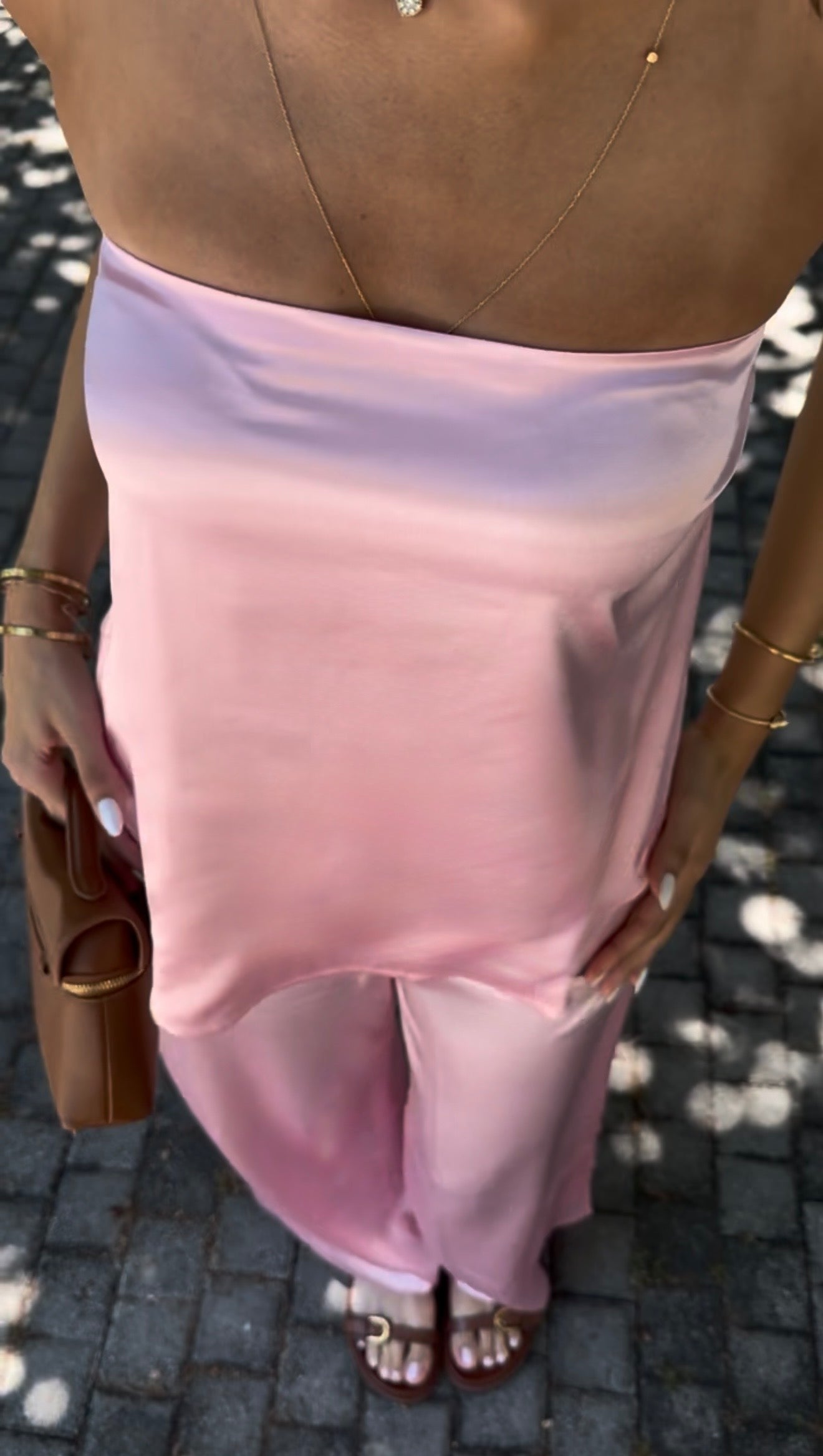 Sugar Rose Strapless Satin Set