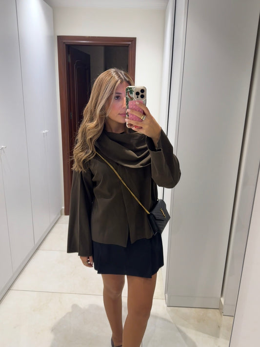 Camille Scarf Jacket - Espresso