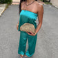Sea Glass Strapless Satin Set