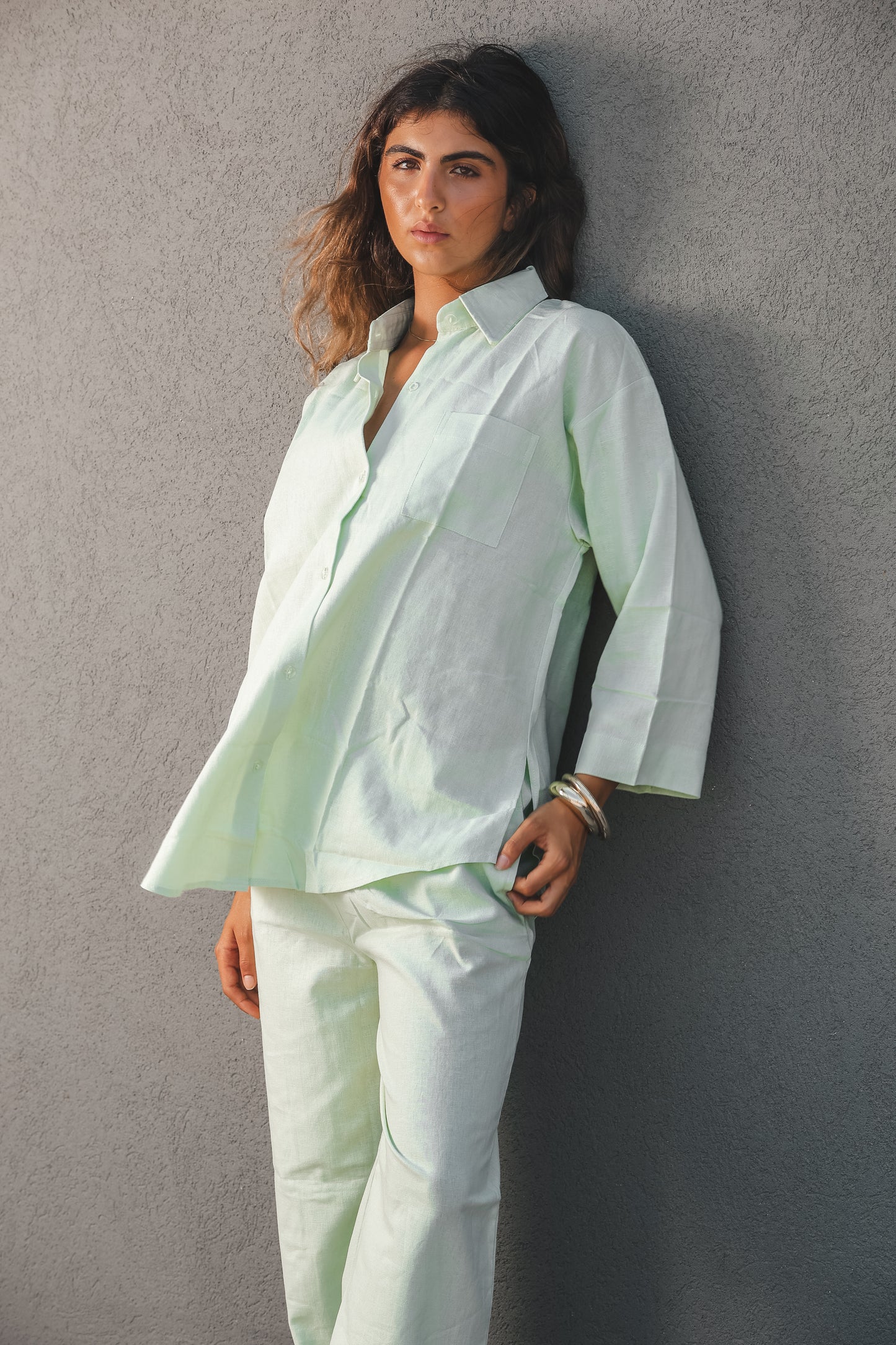 Light Green Linen Chemise