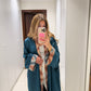 Blue Satin Abaya