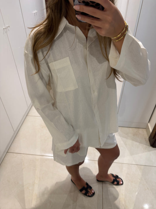 Signature White Linen Chemise