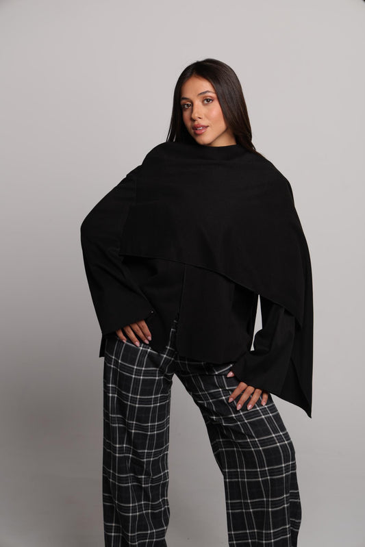 Camille Scarf Jacket - Noir