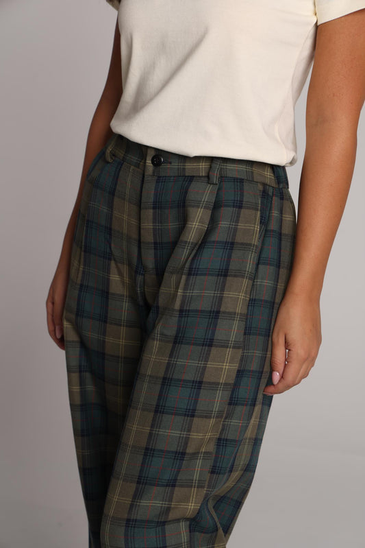 The Heritage Plaid Trousers - Olive