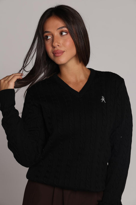 Margot Cable - Knit Sweater - Black