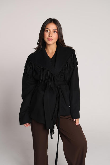 Raven Fringe Cashmere Jacket