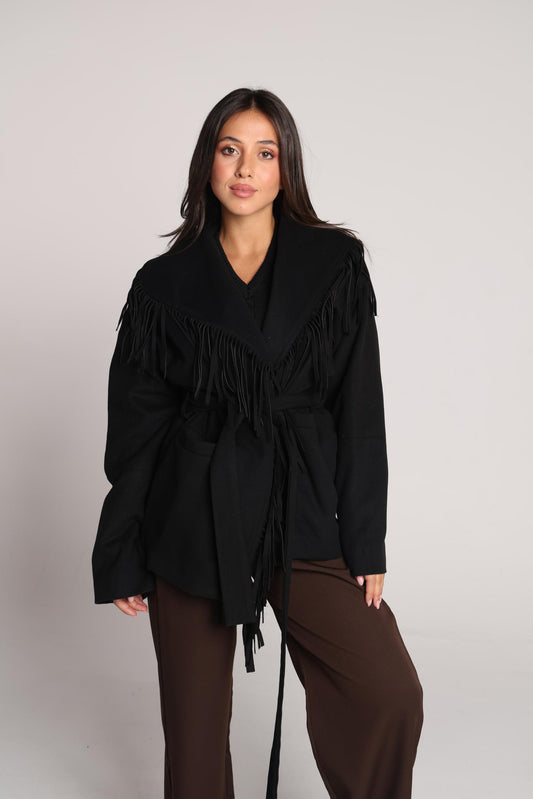 Raven Fringe Cashmere Jacket